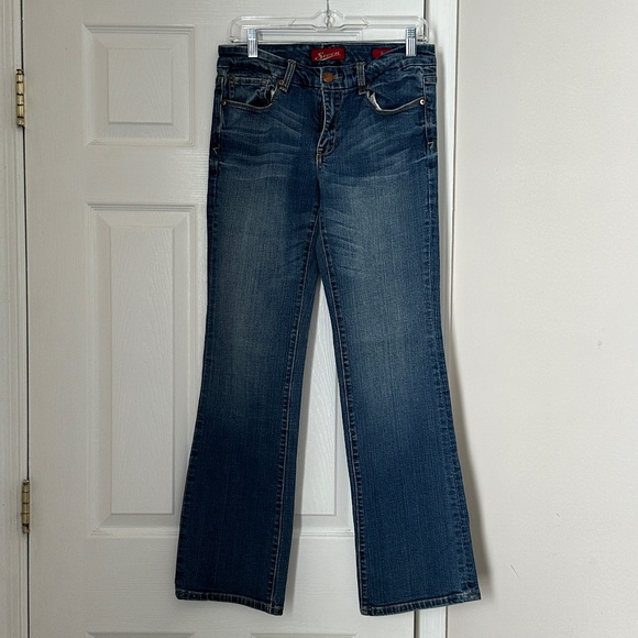 Seven7 Denim - Vintage Seven7 Brand Boot Cut Jeans, Size 6 Factory Distressing Excellent